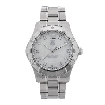 Tag Heuer Stainless Steel Diamond Mother of Pearl 32mm Aquaracer Lady Quartz Watch WAF1312 1 of 4