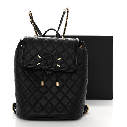Chanel Caviar Quilted Filigree Backpack Black 10 of 10