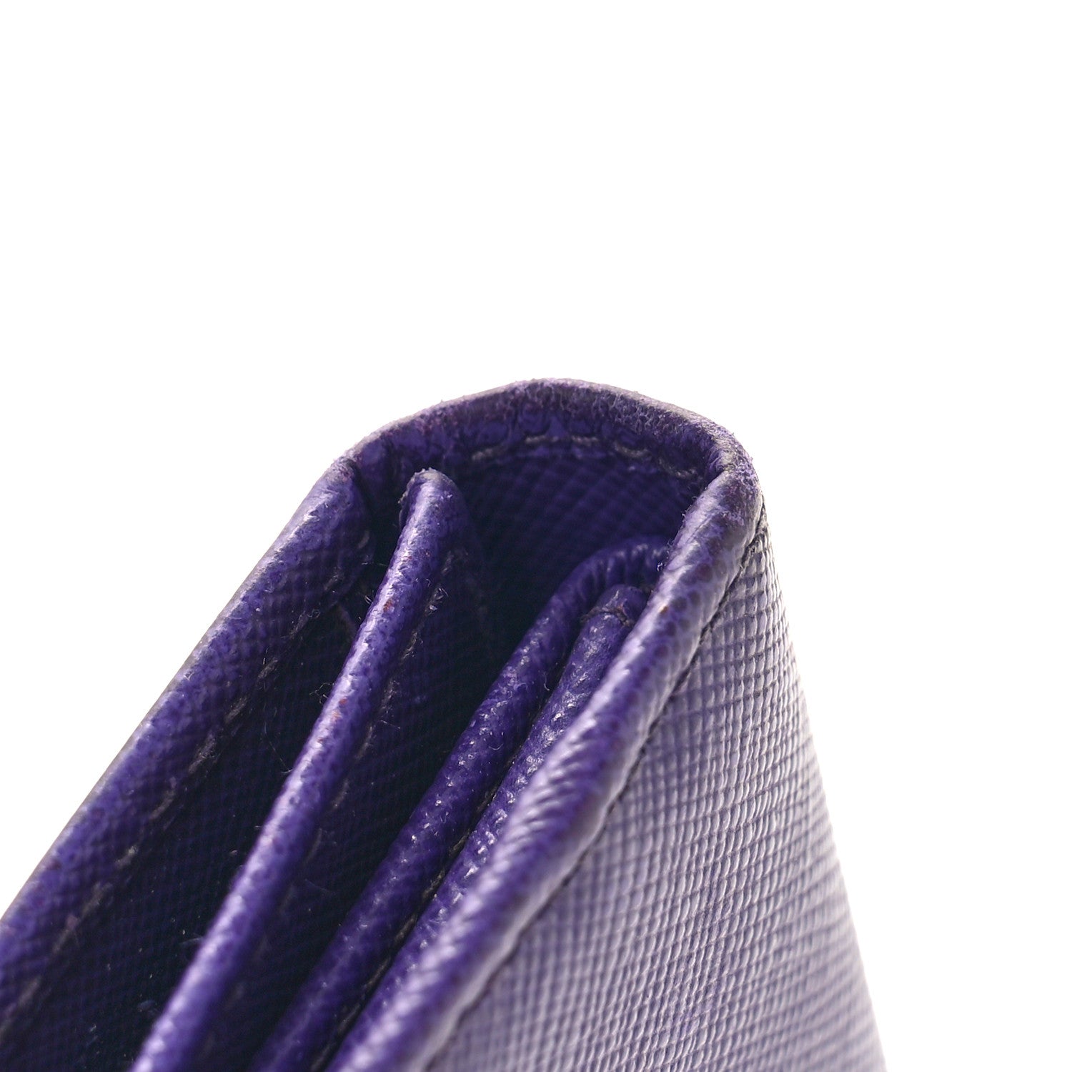 Prada Saffiano Metal Tri-Fold Compact Wallet Viola 10 of 10