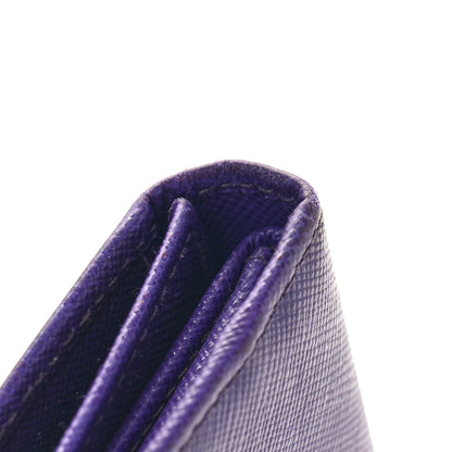 Prada Saffiano Metal Tri-Fold Compact Wallet Viola 10 of 10