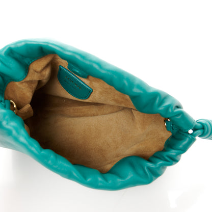 Loewe Mellow Nappa Lambskin Jade Mini Flamenco Knot Clutch Emerald Green 5 of 12