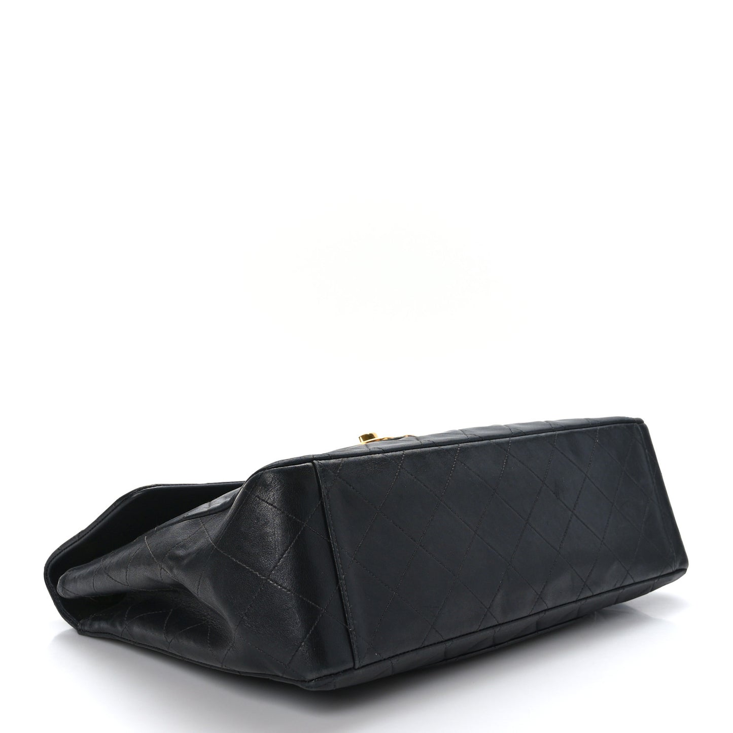 Lambskin Quilted XL Jumbo Single Flap Black