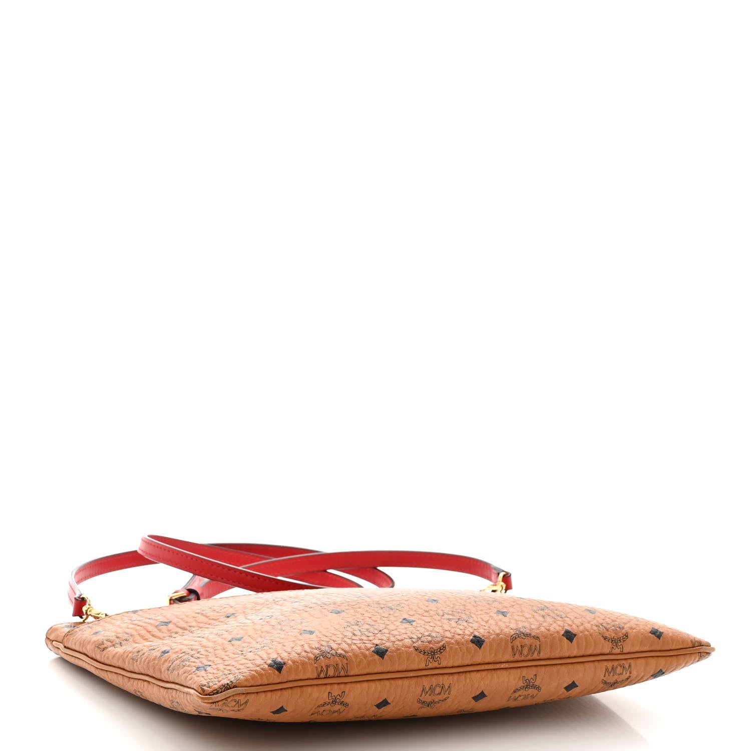 MCM Visetos Original Medium Pouch Cognac Red 4 of 9