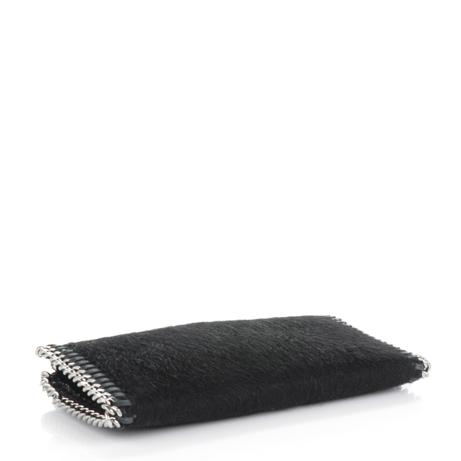 Stella McCartney Faux Pony Hair Falabella Zip Wallet Black 4 of 6