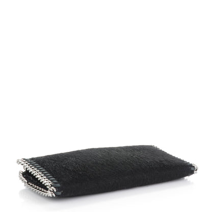 Stella McCartney Faux Pony Hair Falabella Zip Wallet Black 4 of 6