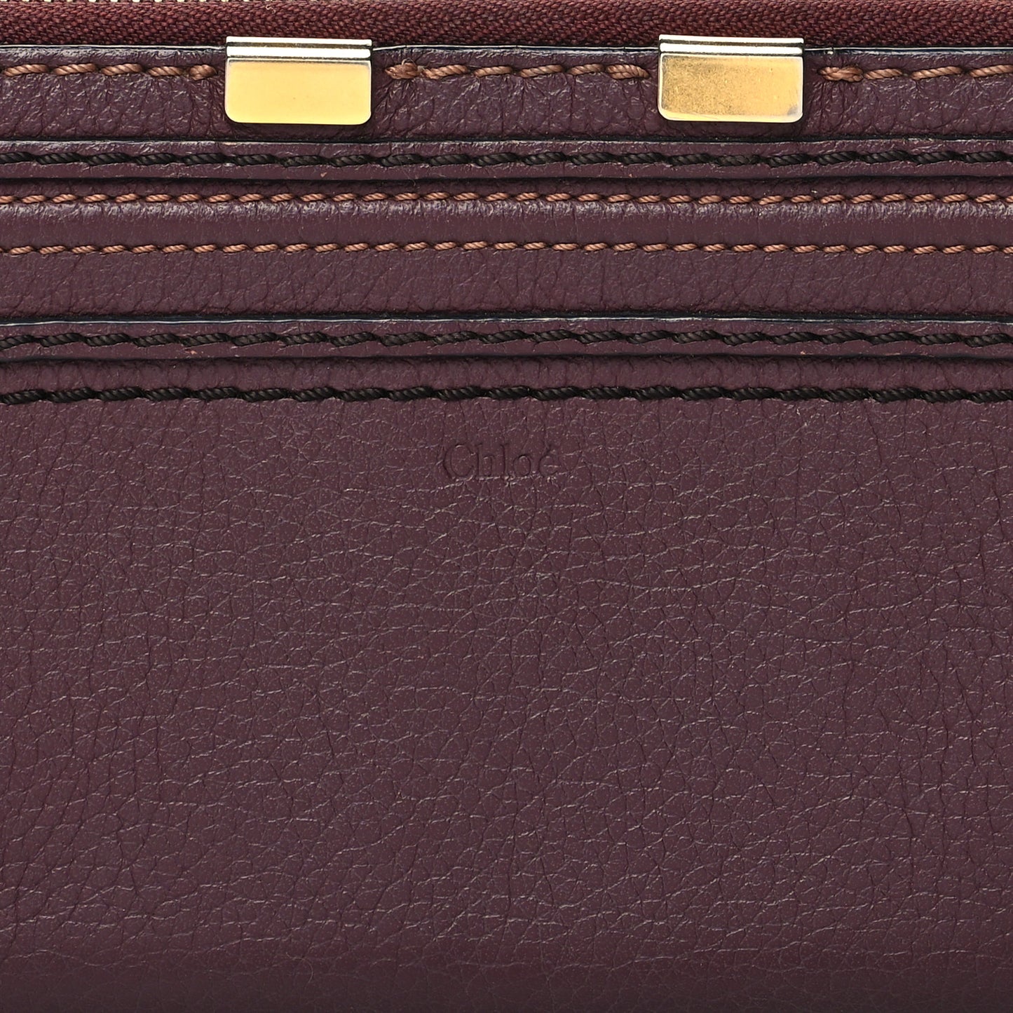 Grained Calfskin Marcie Long Zip Around Wallet Dark Velvet