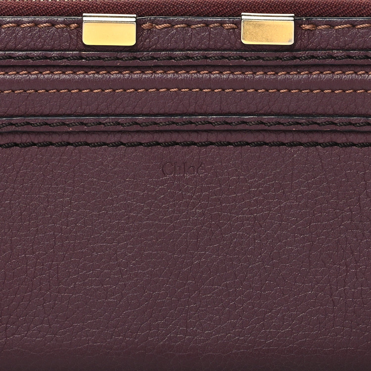 Chloe Grained Calfskin Marcie Long Zip Around Wallet Dark Velvet 8 of 13