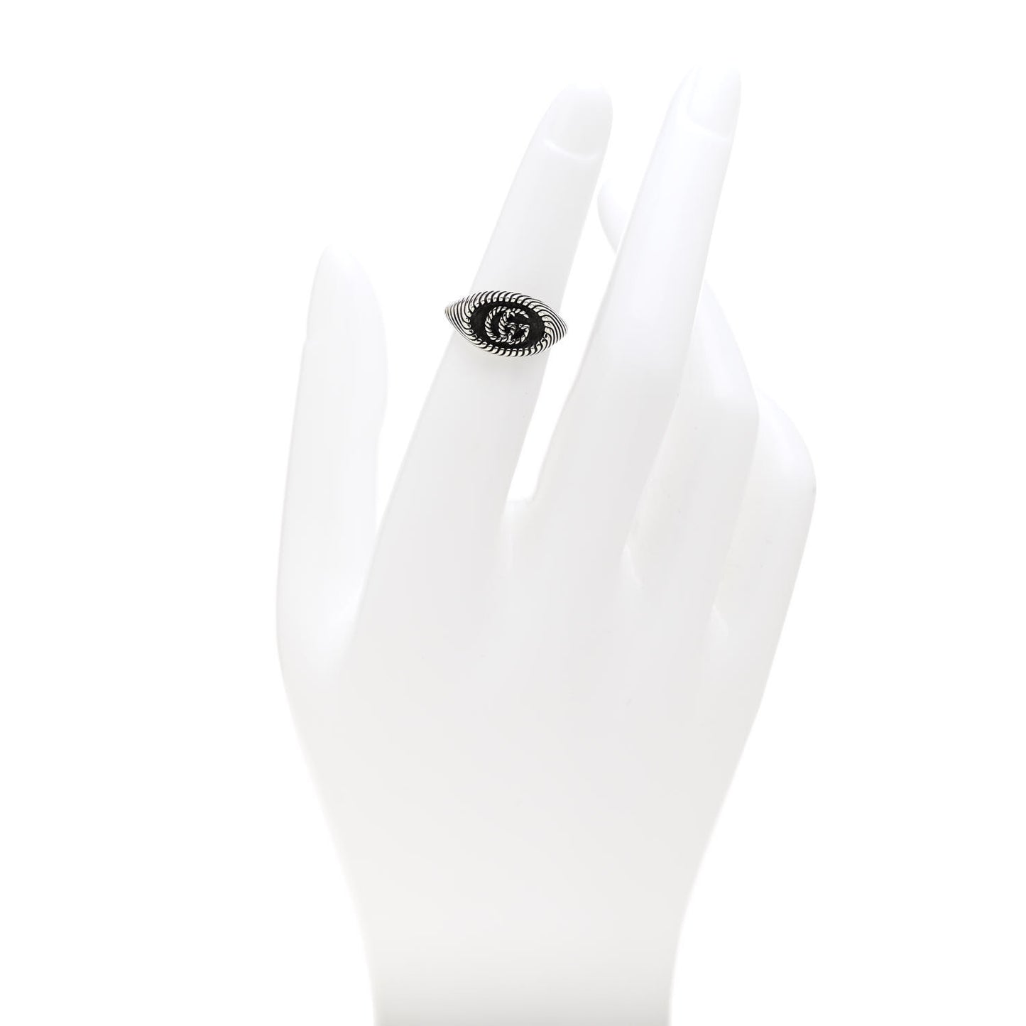 Sterling Silver GG Marmont Signet Ring 49 4.75