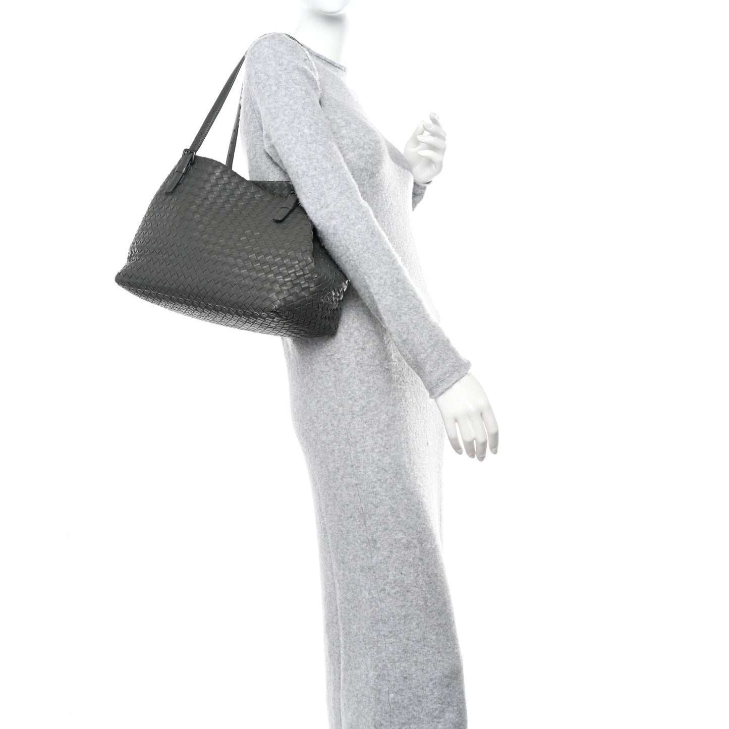 Nappa Intrecciato Medium Seamless Tote Grey