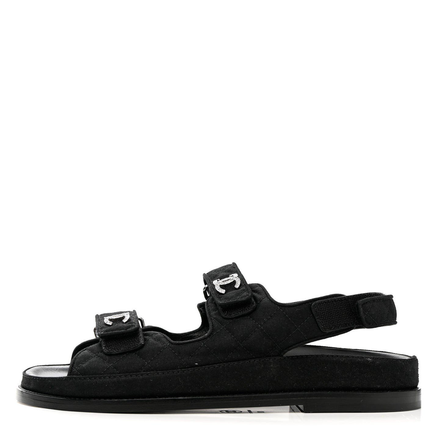 Mixed Fibers Velcro Dad Sandals 39 Black