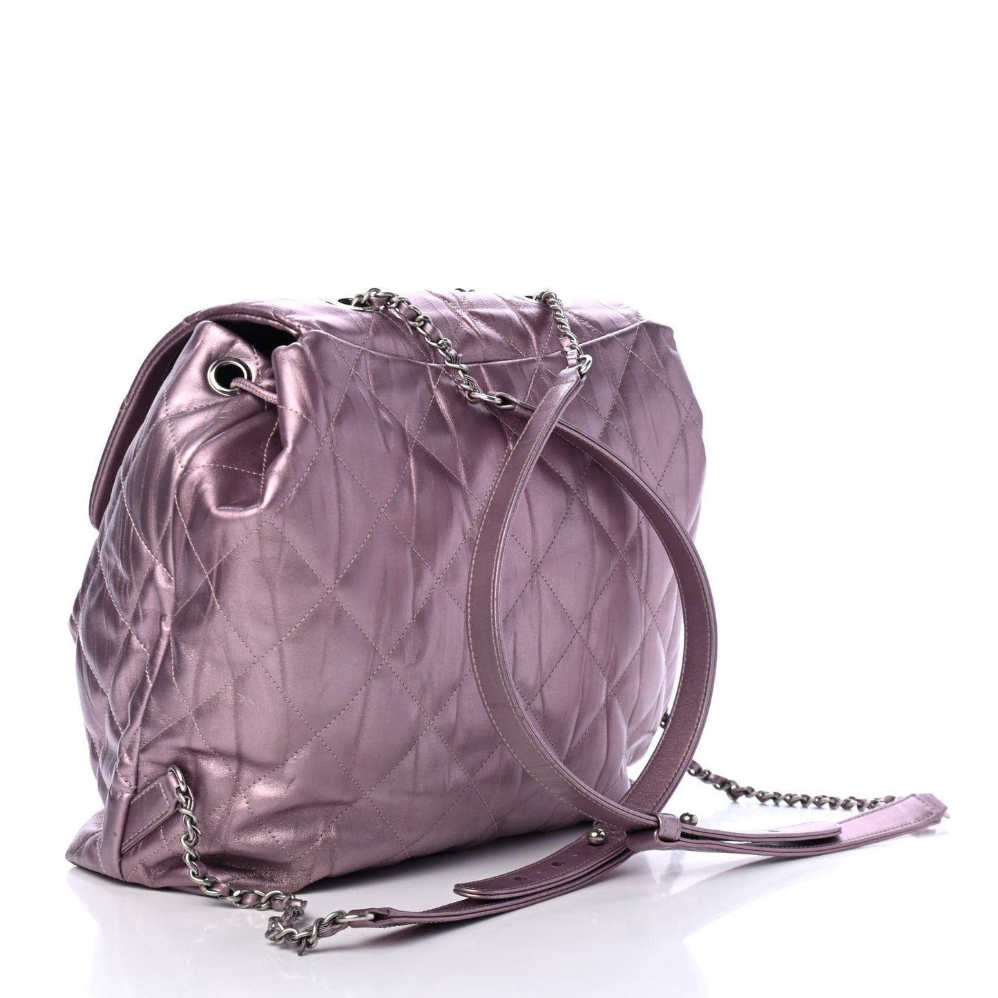 Iridescent Calfskin Quilted Ground Control Backpack Pink