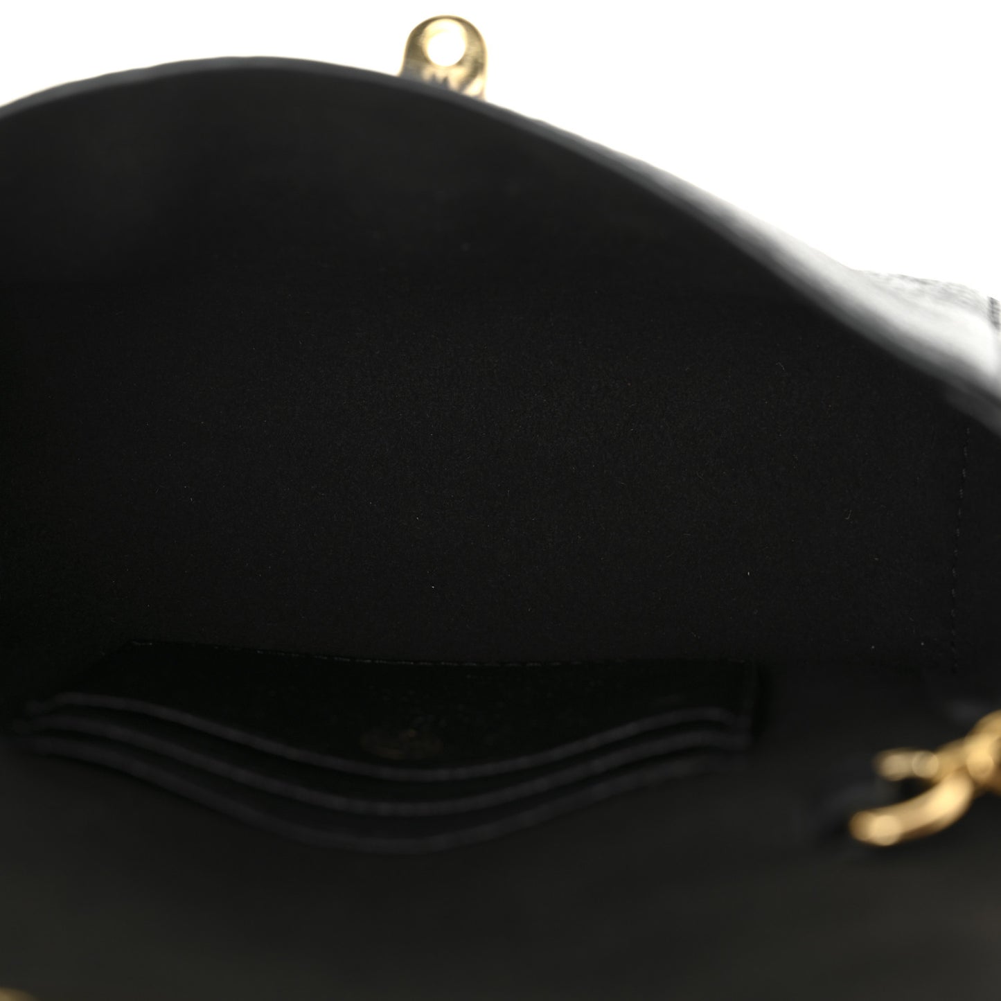 Glossy Goatskin Mini Lily Flap Black