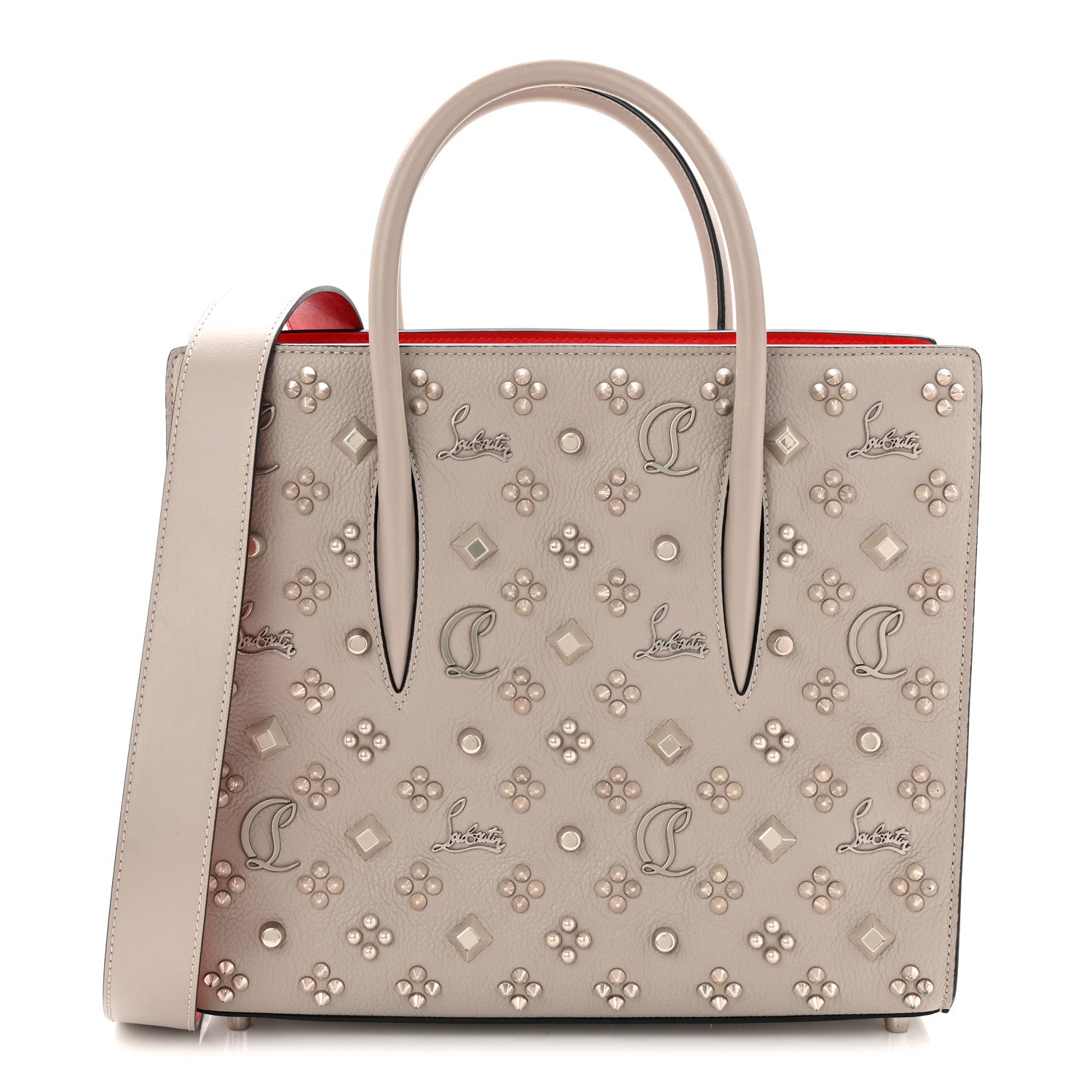 Christian Louboutin Calfskin Spikes Loubinthesky Medium Grey 1 of 12