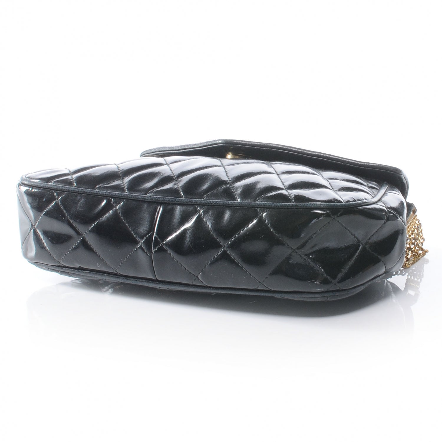 Chanel Patent Quilted Tassel Evening Bag Black 4 of 8