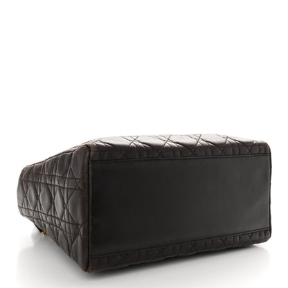 Christian Dior Lambskin Cannage Medium Lady Dior Dark Brown 4 of 9