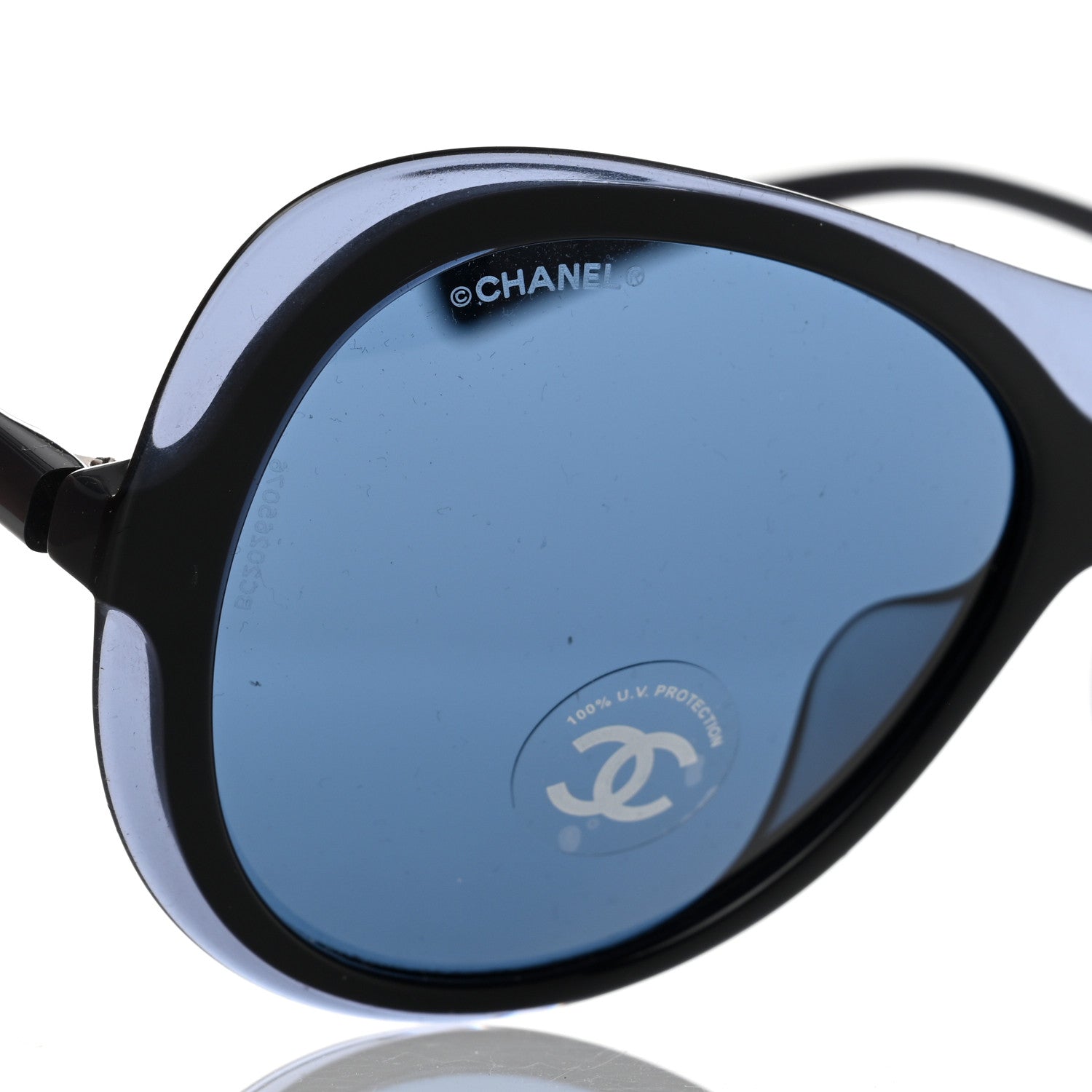 Chanel Acetate Round CC Sunglasses A71227 Blue Black 8 of 8
