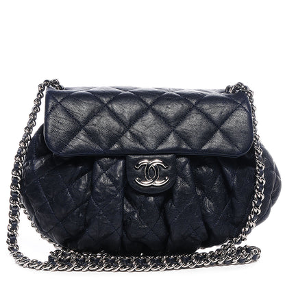Chanel Calfskin Chain Around Medium Messenger Bag Navy 1 of 9