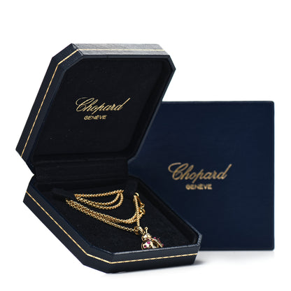 Chopard 18K Yellow Gold Diamond Ruby Happy Diamonds Ladybug Pendant Necklace 7 of 7