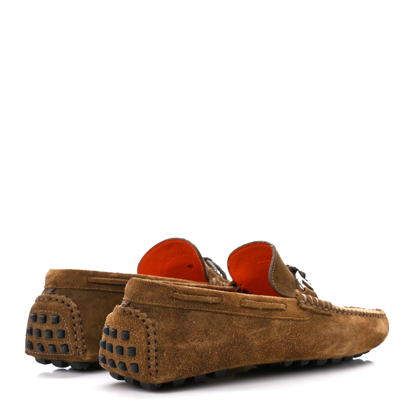 Suede Goatskin Mens Alessandro Moccasin Loafers 39 Havane