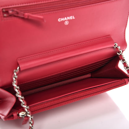 Chanel Patent Calfskin Quilted Boy Wallet On Chain WOC Pink 5 of 8
