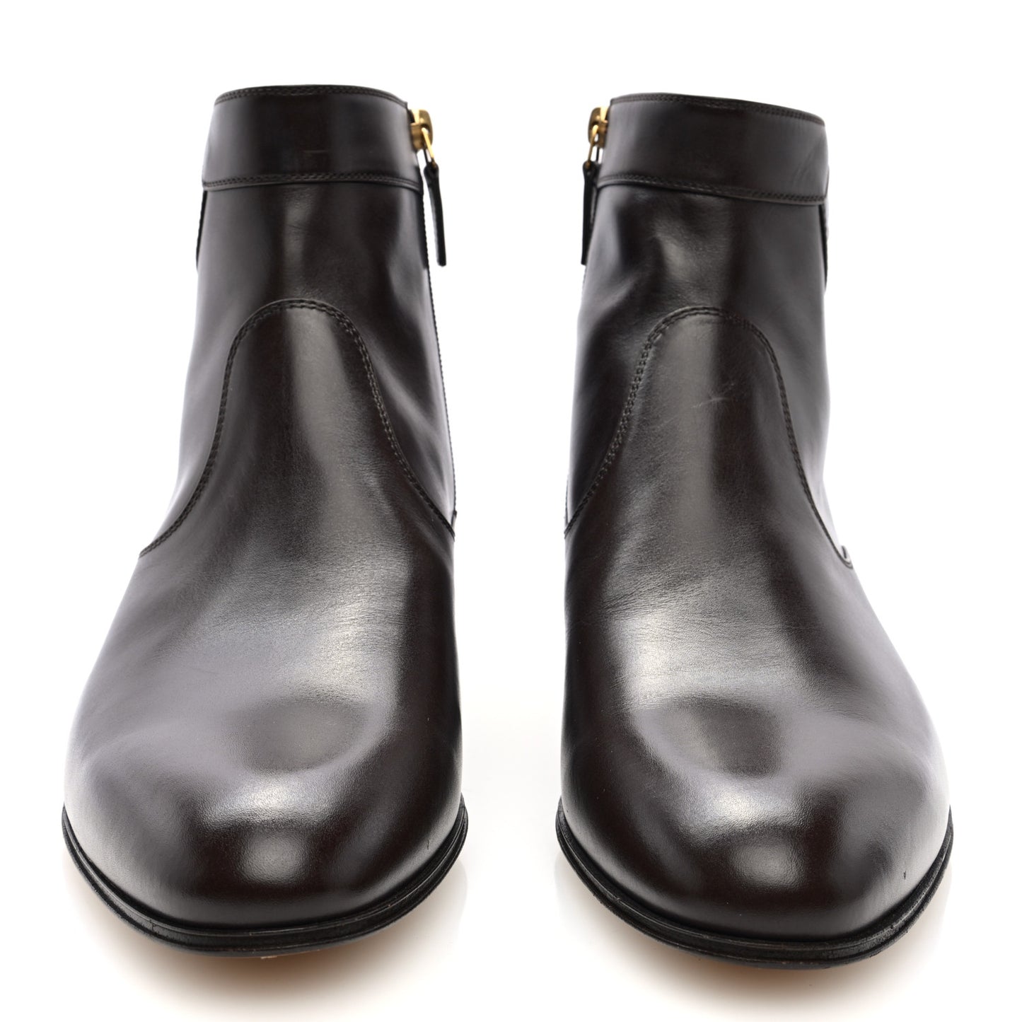 New Waxed Calfskin Mens Ankle Boots 8 Cocoa