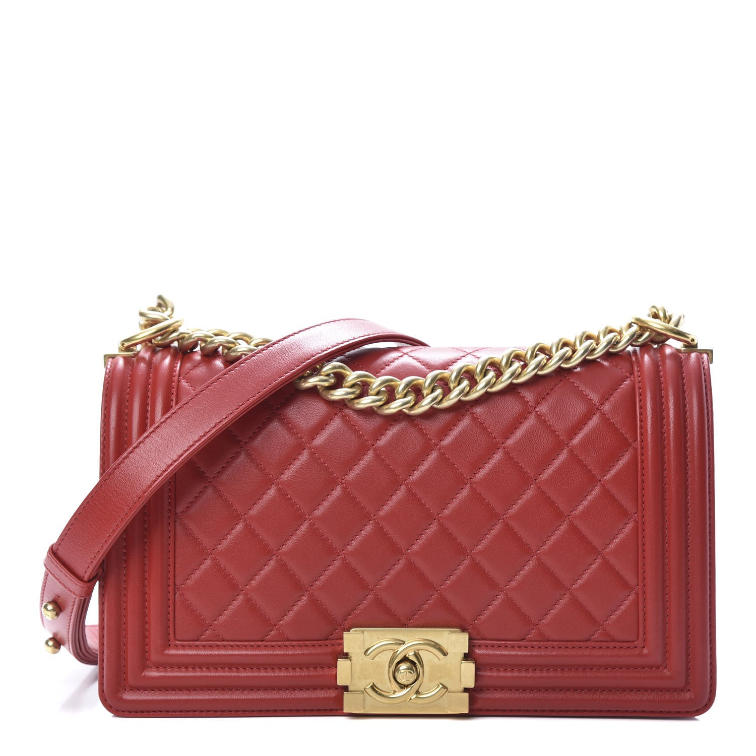Chanel Lambskin Quilted Medium Boy Flap Red 1 of 11