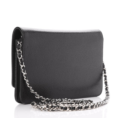Chanel Caviar Timeless CC Wallet On Chain WOC Black 3 of 9