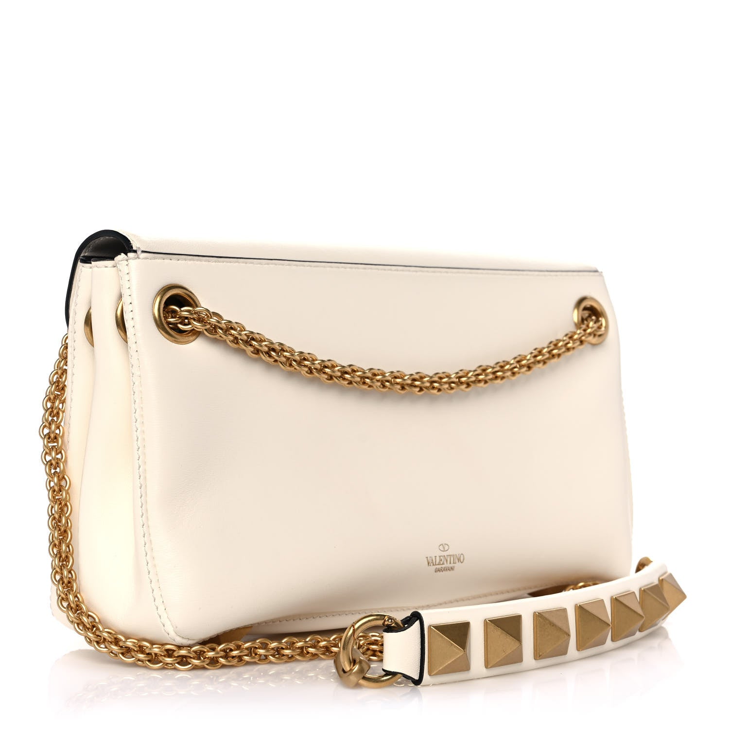 Valentino Garavani Nappa Stud Sign Shoulder Bag Ivory 3 of 10