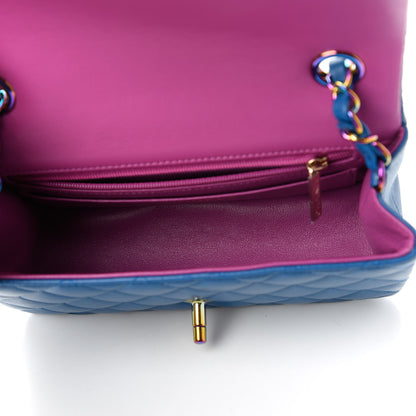 Chanel Lambskin Quilted Mini Rectangular Flap Blue Purple 5 of 10