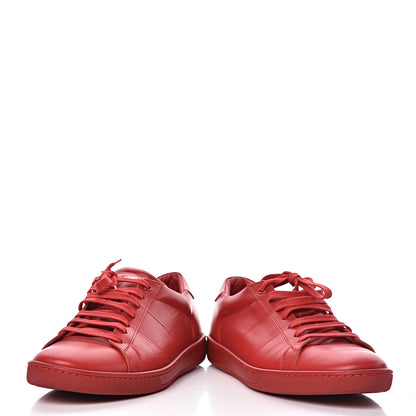 Saint Laurent Calfskin Mens Alpha Sneakers 43 New Red 9 of 10