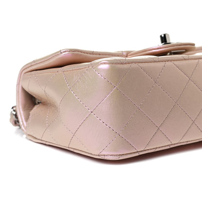 Chanel Iridescent Calfskin Quilted Mini Rectangular Flap Pink 9 of 15