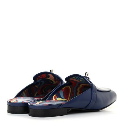 Hermes Calfskin Oz Mules 38 Bleu Maritime 4 of 7