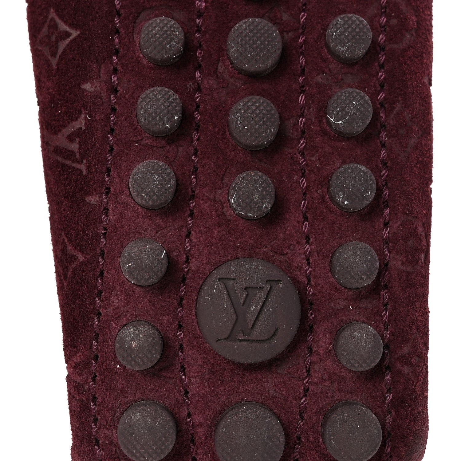 Louis Vuitton Suede Monogram Gloria Loafers 37.5 Prune 7 of 9