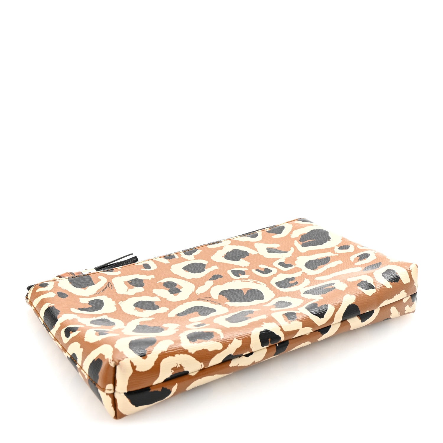 Gucci Calfskin Leopard Printed Large Pouch Tobacco 4 of 7