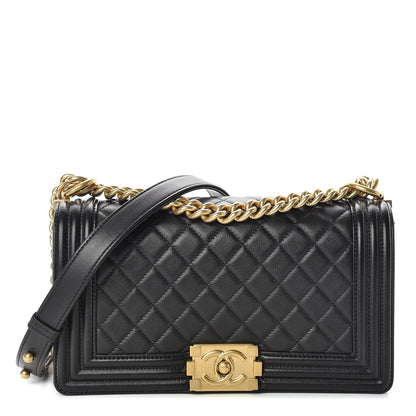 Chanel Calfskin Quilted Medium Boy Flap Black 1 of 12