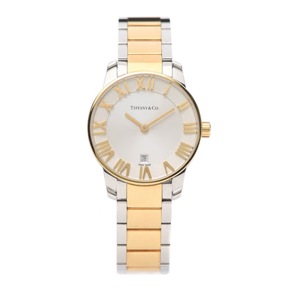 Tiffany Stainless Steel 18K Yellow Gold 29mm Atlas 2-Hand Quartz Watch 1 of 6