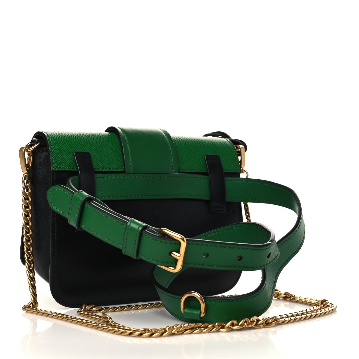 Saffiano City Calf Cahier Belt Bag Black Verde