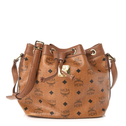 MCM Visetos Essential Drawstring Bucket Bag Cognac 1 of 13