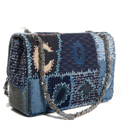 Chanel Patchwork Jumbo Single Flap Blue 3 of 9
