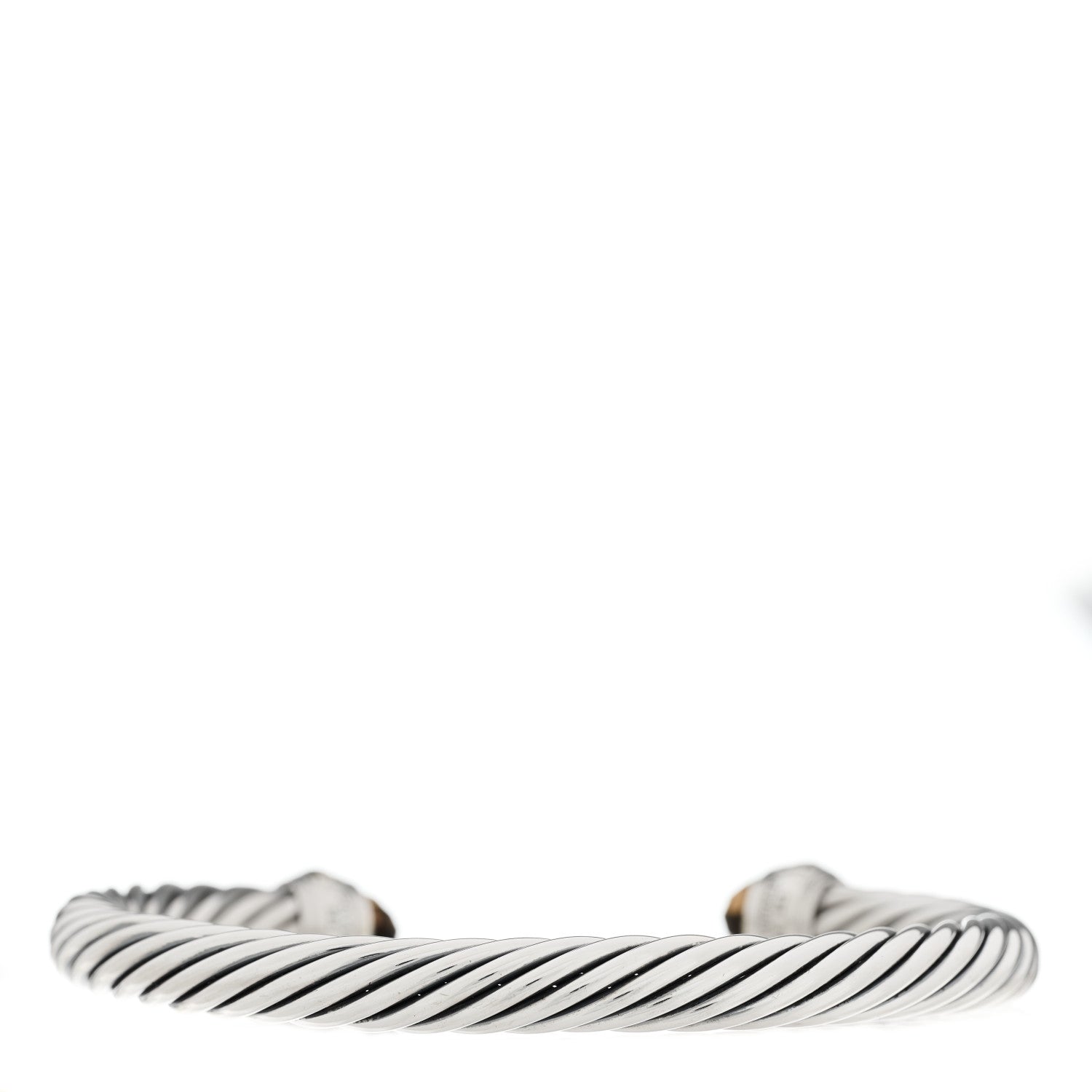 David Yurman Sterling Silver 14K Yellow Gold Citrine 7mm Cable Classics Bracelet 2 of 3