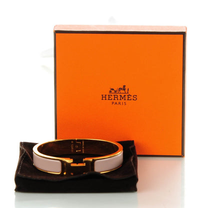Hermes Narrow Enamel Clic Clac H Bracelet PM Rose Poudre 5 of 5