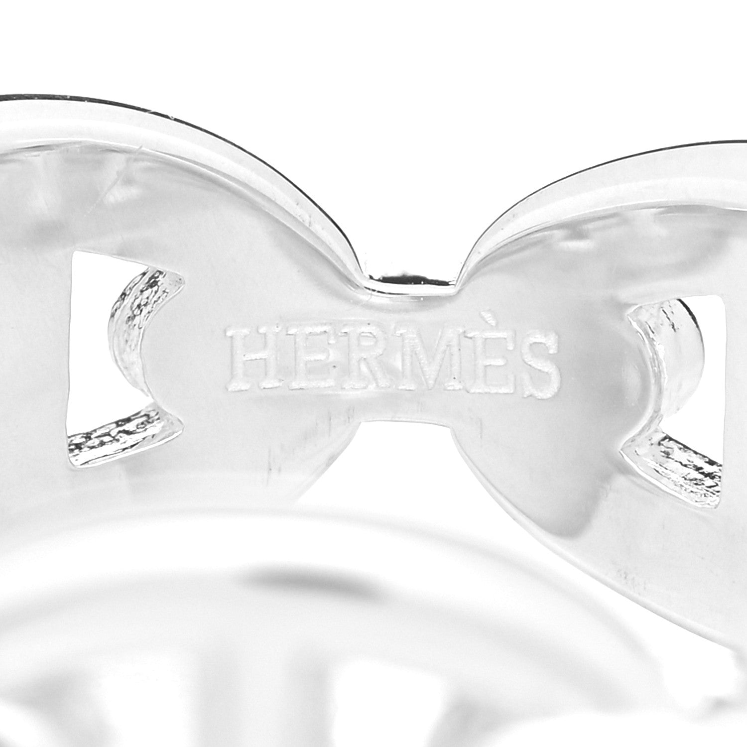 Hermes Sterling Silver PM Chaine d'Ancre Enchainee Band Ring 52 6 4 of 6