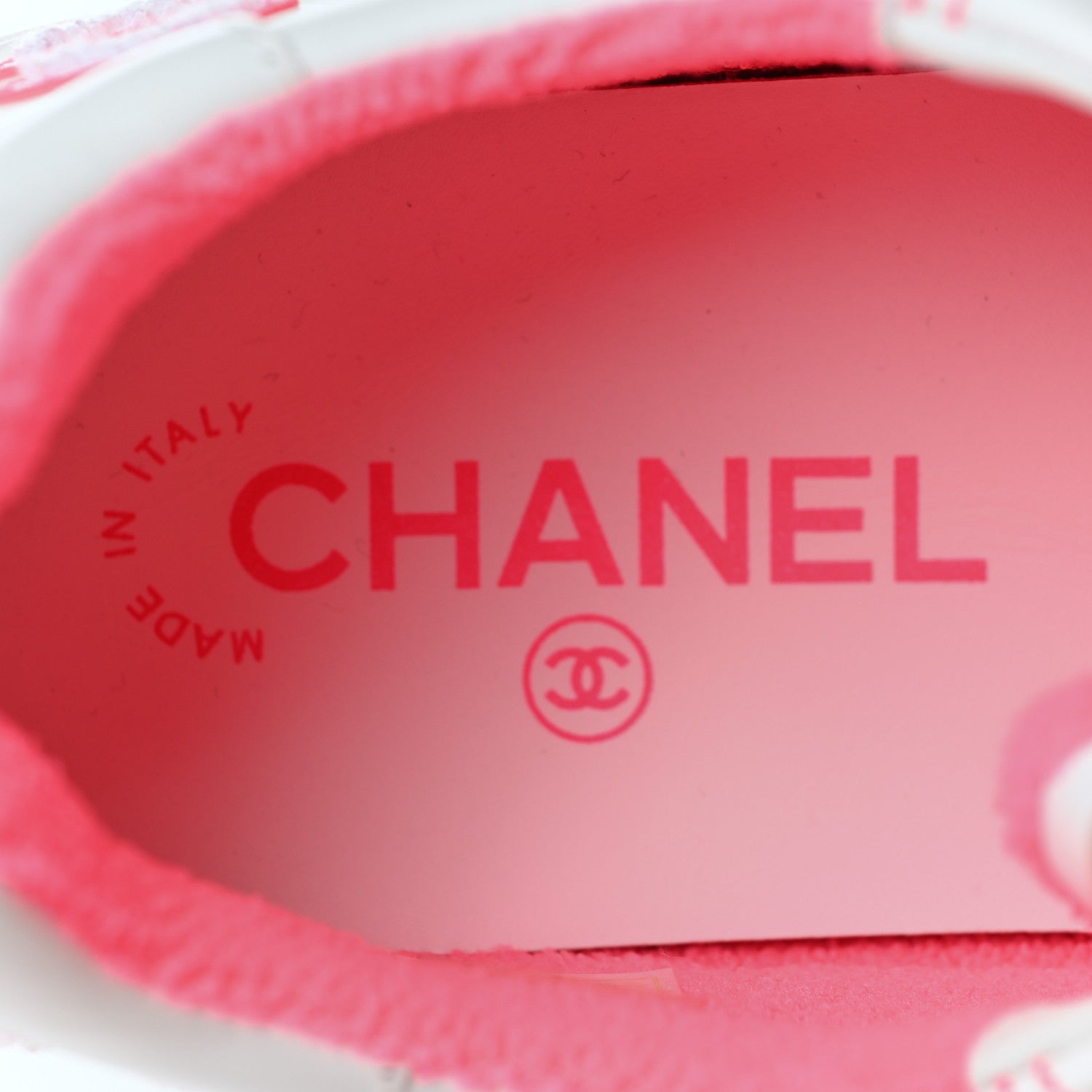 Chanel Calfskin Womens Logo Sneakers 39 Fuchsia White 7 of 7