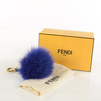 Fendi Fox Fur Vitello Elite Pom Pom Bag Charm Viola Cassis 6 of 6