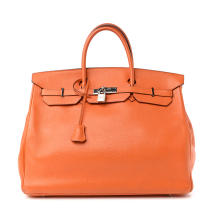 Hermes Taurillon Clemence Birkin 40 Orange 1 of 14