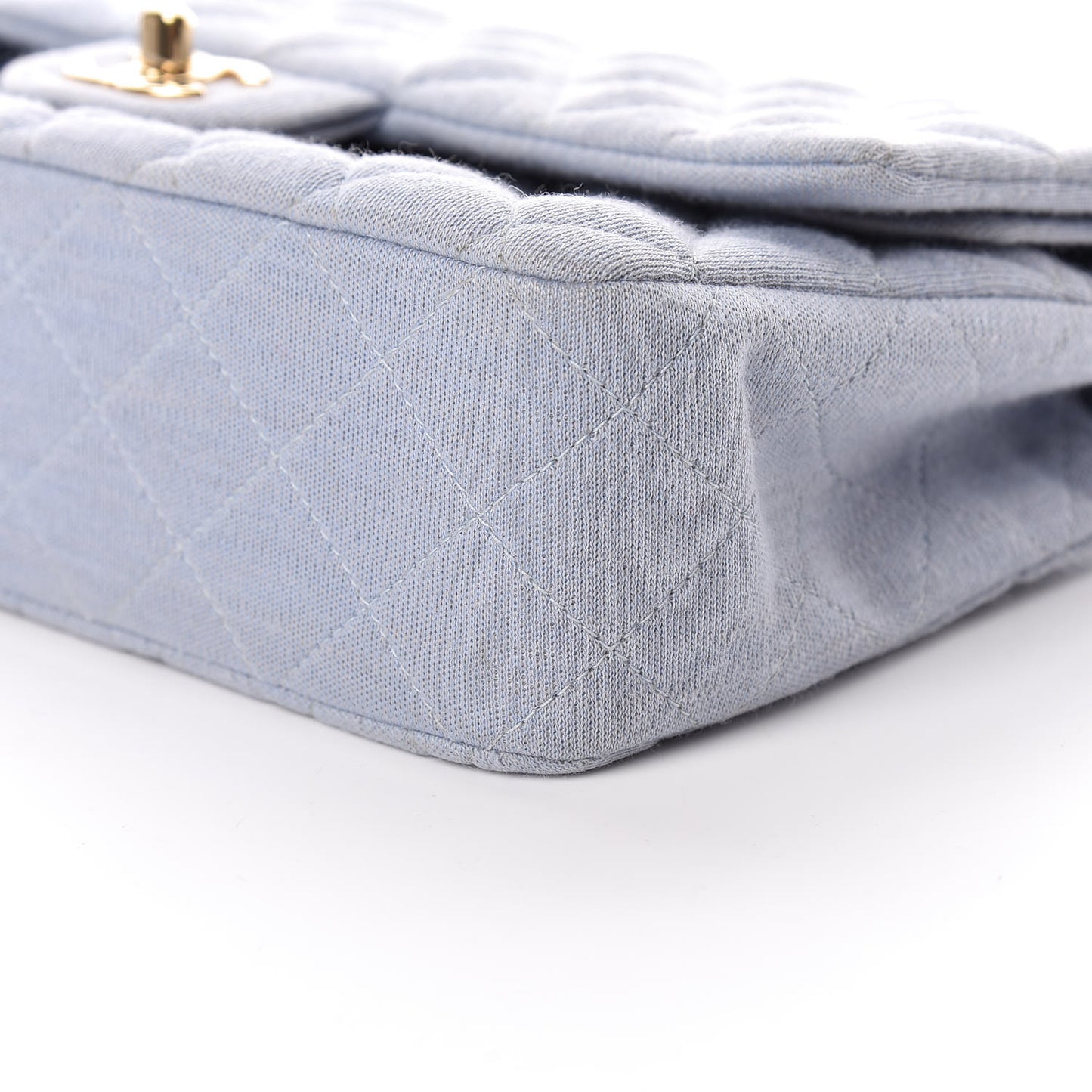 Jersey Quilted Medium Double Flap Light Blue