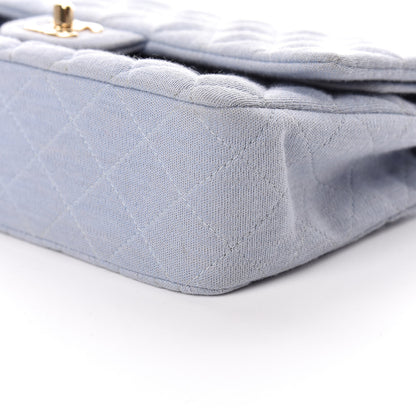 Chanel Jersey Quilted Medium Double Flap Light Blue 16 of 16