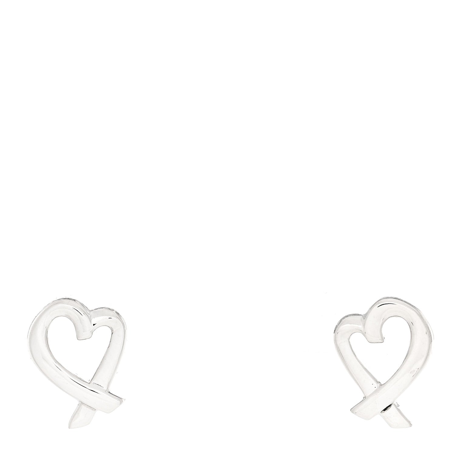 Tiffany Sterling Silver Mini Paloma Picasso Loving Heart Earrings 1 of 4