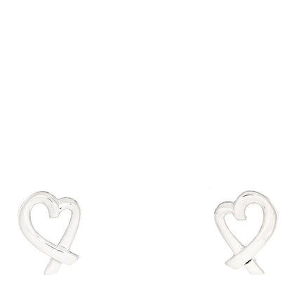 Tiffany Sterling Silver Mini Paloma Picasso Loving Heart Earrings 1 of 4