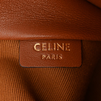 Celine Lambskin Triomphe Canvas Embroidered Logo Clutch With Chain Tan 6 of 10